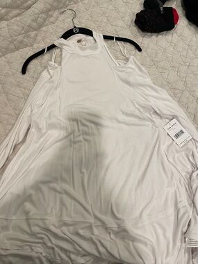 Free people white swing cold shoulder top